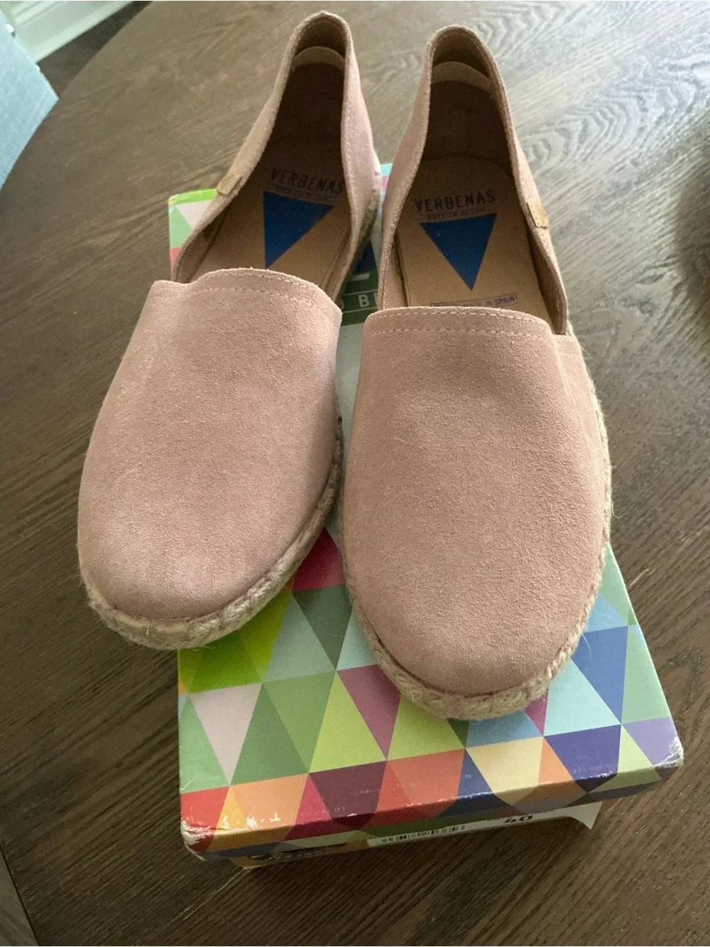 Suede Espadrille Slip-On in Dusty Pink
